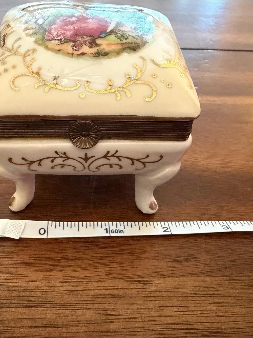 VTG Ardco Japan Porcelain Footed Trinket Box C1424